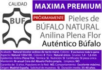 PIEL DE BUFALO NATURAL ANILINA PLENA FLOR MÁXIMA